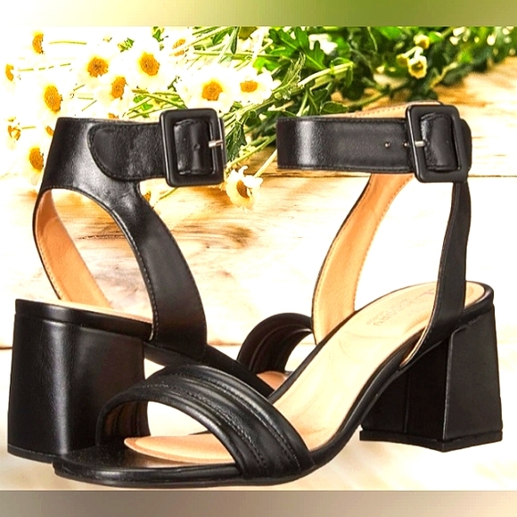 ☆NEW☆Super Sexy Ladies Chunky Block Heel Open Toe CL Chinese Laundry Black Heels - Picture 1 of 16
